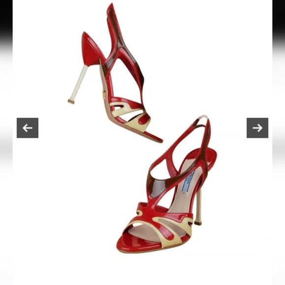 Prada Shoes - Prada patent leather colorblock slingback